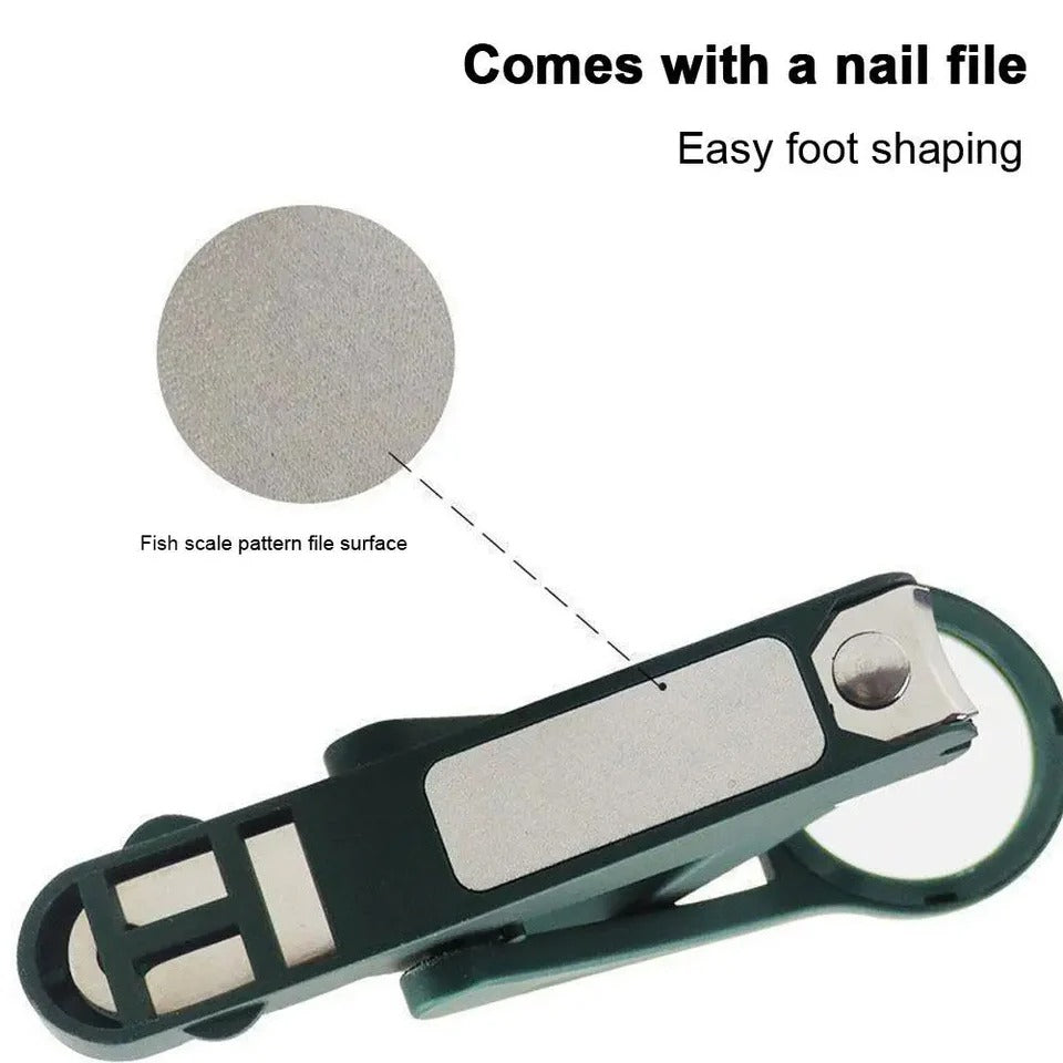 Smart Nail Clipper with Magnifying Glass & File