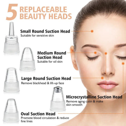 5 in 1 Blackhead remover | Derma Suction  | Rechargeable | Free Gift Card 🎁